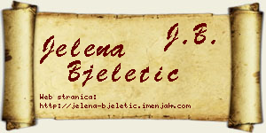 Jelena Bjeletić vizit kartica